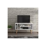 Mobilya Gezegeni Mis Tv Ünitesi - Beyaz / Ahşap Ayak - 90 Cm