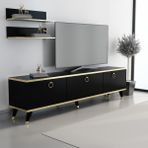 MOBİLYA GEZEGENİ Siyah Altın Elite Gold Tv Ünitesi 180 cm Z2003