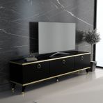 MOBİLYA GEZEGENİ Siyah Altın Elite Tv Ünitesi 180 Cm