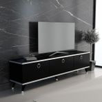 MOBİLYA GEZEGENİ Siyah Gümüş Elite Tv Ünitesi 180 Cm