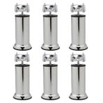 Mobilya Kanepe Baza Koltuk Çekyat 15 Cm Krom Metal Yükseltme Ayağı Ayakları M8 Aparatlı 6'Lı Set