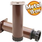 Mobilya Kanepe Baza Koltuk Metal Destek Yükseltici Ayağı Ayarlanabilir Kahverengi Ayakları 15 cm