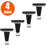 Mobilya Kanepe Koltuk Puf Sehpa Ayağı Siyah Krom Baza Ayakları 15 cm (4 Adet)