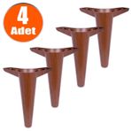 Mobilya Kanepe Sehpa Puf Koltuk Ayağı Kahverengi Baza Ayak 20 Cm (4 Adet)