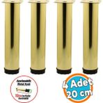 Mobilya Kanepe Sehpa Tv Ünitesi Koltuk Ayağı Ayarlanabilir 20 Cm Gold Altın Metal Baza Ayak 4 Adet