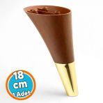 Mobilya Kanepe Tv Ünitesi Konsol Koltuk Ayağı Ahşap Desenli Ceviz Altın Renk 18 Cm Ayak