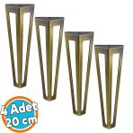 Mobilya Koltuk Konsol Tv Ünite Masa Ayağı Metal Ayakları 20 Cm Antik Sarı 4 Adet