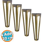 Mobilya Koltuk Konsol Tv Ünite Masa Ayağı Metal Ayakları 20 Cm Antik Sarı 4 Adet