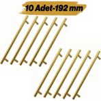 Mobilya Kulp Mutfak Çekmece Dolap Dolabı Kapak Kulpları Kulbu Gold 192 mm 19.2cm Altın Metal 10 Adet