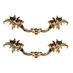 Mobilya kulpları Çinko alaşım Kapı tokmağı Vintage Elbise dolabı Çekme kulpları Retro Avrupa tarzı dolap kapıları için, çekmece, komodin, dolap, 2 adet (delik mesafesi 96 mm, altın)