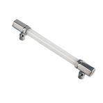 Mobilya kulpları kristal cam pirinç elbise dolabı saf bakır topuzlu kulp ayakkabı karton kulpları uzunluk 170 mm çekmece kapı kolu kristal cam kapı için, dolap aksesuarı (beyaz)