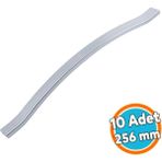 Mobilya Kulpu 256 mm Vida Aralığı Paslanmaz Sağlam Kulpları Kulbu Krom Gümüş Çizgili Metal 10 Adet