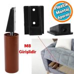 Mobilya Masa Baza Sehpa Gizli Montaj Ayagi Plastik Montaj Baglanti Aparati M8 Civatali Tabani 1 Adet