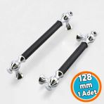 Mobilya Mutfak Çekmece Dolap Dolabı Kapak Kulbu Kulpları Kulpu 128 Mm12.8 Cm Krom Siyah Metal