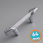 Mobilya Mutfak Dolabı Çekmece Kulpları Dolap Kapak Kulpu Kulbu Krom Renk 64 mm Metal Kulp - 1
