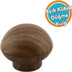 Mobilya Mutfak Dolap Dolabı Çekmece Kulpu Kulbu Plastik Kahverengi Tek Vidalı Düğme Kulp Ceviz