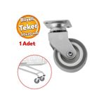 Mobilya Ofis Koltuk Tekeri Vidali Yuk Tasima Alisveris Sepeti Tablali Teker 50 Mm X 20 Mm Grı