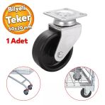 Mobilya Ofis Koltuk Tekeri Vidali Yuk Tasinma Alisveris Sepeti Tablali Teker 50 Mm X 20 Mm Siyah