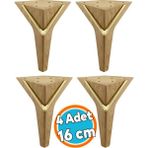 Mobilya Oturma Grubu Kanepe Sehpa Ünite Koltuk Ayağı Baza Ayakları 16 Cm Açık Ceviz Gold (4 Adet)
