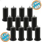 Mobilya Yükseltici Baza Metal Kanepe Koltuk Destek Ayağı M8 Civatalı İnce Diş Siyah Metal Ayak 12 Cm (12 Adet)