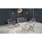 Mobilyabazari Asra Bahçe Mobilyası (salon, Balkon, Cafe Ofis) 2+1+1+masa Naturel