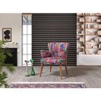 Mobilyabazari Mila Patchwork Çay Seti Tekli Koltuk, Berjer (salon, Balkon, Cafe Ofis) Pembe