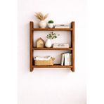 Mobilyacın 3'lü Duvar Rafı-mutfak-çok Amaçlı Raf-barok 36x60x10 Kahverengi