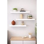 Mobilyacın 3'lü Uçan Duvar Rafı Set Gizli Raf- Beyaz 15x50