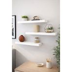 Mobilyacın Beyaz Uçan Duvar Rafı 3lü Set Gizli Raf 15cm X 30cm