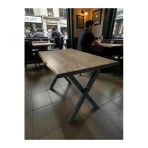 Mobilyacın Cafe Masa Ceviz Köknar Kütük Masa x Ayak Siyah 140X70