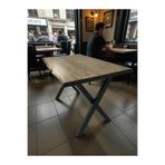 Mobilyacın Cafe Masa Ceviz Köknar Kütük Masa x Ayak Siyah 180X90