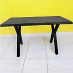 Mobilyacın Cafe Masa Siyah Köknar Kütük Masa x Ayak Siyah 140X70 - Ceviz - 140 X 70