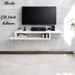 Mobilyacın Dekoratif Raflı Duvar Tv Ünitesi Z Raf Beyaz 150