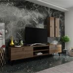Mobilyafırsat Ideal Tv Ünitesi Duvar Raf Ve Dolaplı Q7818-2 Ceviz