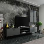 Mobilyafırsat Ideal Tv Ünitesi Duvar Raf Ve Dolaplı Q7818-4 Antrasit