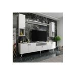 MobilyaFırsat Ideal Tv Ünitesi Duvar Raf Ve Duvar Dolaplı -1 Beyaz Q7023