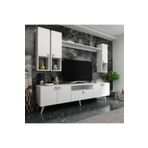 MobilyaFırsat Ideal Tv Ünitesi Duvar Raf Ve Duvar Dolaplı -1 Beyaz Q7024