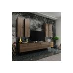 MobilyaFırsat Ideal Tv Ünitesi Duvar Raf Ve Duvar Dolaplı -2 Ceviz Q7020