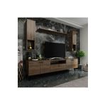 MobilyaFırsat Ideal Tv Ünitesi Duvar Raf Ve Duvar Dolaplı -2 Ceviz Q7023