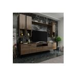 MobilyaFırsat Ideal Tv Ünitesi Duvar Raf Ve Duvar Dolaplı -2 Ceviz Q7024