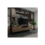 MobilyaFırsat Ideal Tv Ünitesi Duvar Raf Ve Duvar Dolaplı -2 Ceviz Q7025