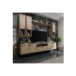 MobilyaFırsat Ideal Tv Ünitesi Duvar Raf Ve Duvar Dolaplı -3 Çırağan Q7024