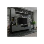 MobilyaFırsat Ideal Tv Ünitesi Duvar Raf Ve Duvar Dolaplı -4 Antrasit Q7026