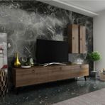 Mobilyafırsat Ideal Tv Ünitesi Duvar Raf Ve Duvar Dolaplı Q7019-2 Ceviz