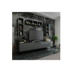 MobilyaFırsat Ideal Tv Ünitesi Duvar Rafı -4 Antrasit Q7007