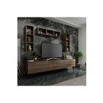MobilyaFırsat Ideal Tv Ünitesi Duvar Raflı -2 Ceviz Q7807