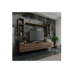 MobilyaFırsat Ideal Tv Ünitesi Duvar Raflı -2 Ceviz Q7808