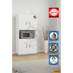 Mobilyanı Tasarla Tamamı Mdf 4 Kapaklı Mikrodalga / Mini Fırın Dolabı Çok Amaçlı Mutfak Dolabı Beyaz