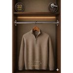 Mobilyap Aksesuar Premium - Dolap İçi Yuvarlak Krom Askı Borusu Daire ( Askı Borusu + flanş + vida) - 1.Kalite (32 cm)