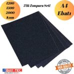 mobilyap Baytec - 3'lü Zımpara Seti Kağıt Zımpara Su Zımparası Sarı Leke Banyo Mutfak Sulu Kuru Yüzey - 3'lü Set(1200-1500-2000 Kum)
